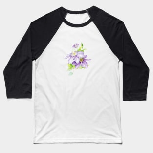 Purple Clematis Baseball T-Shirt